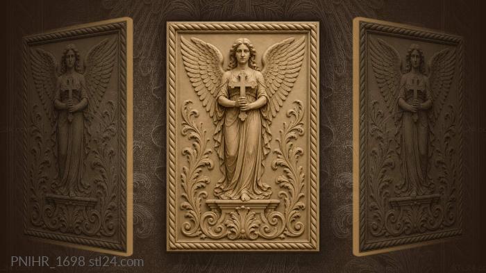 Winged maiden offers the sacred emblem 3d STL model