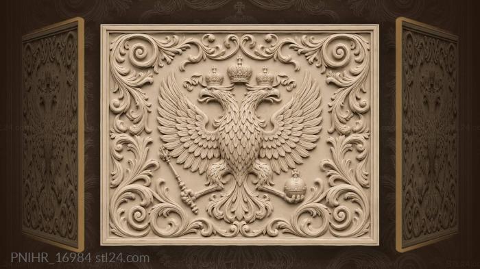 Crowned eagle wields the imperial emblems 3d STL model