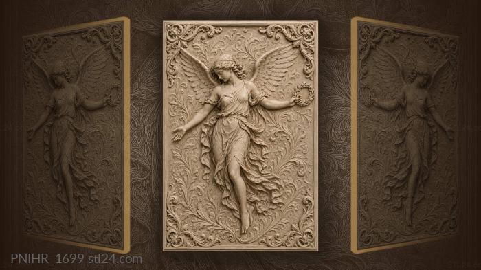 Angel with laurel wreath sorrow 3d STL model