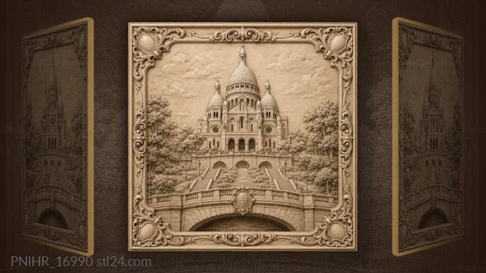 Bridge guides travelers up to paris basilica 3d STL model