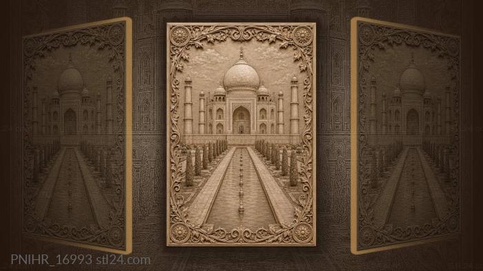 Taj mahal mirrored in long pool 3d STL model