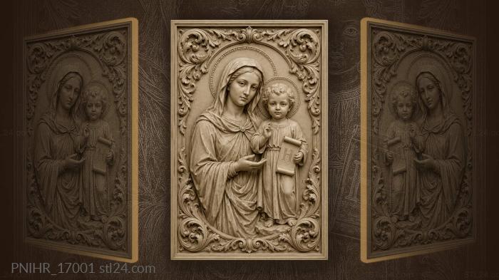 Child standing with a scroll beside mary 3d STL model