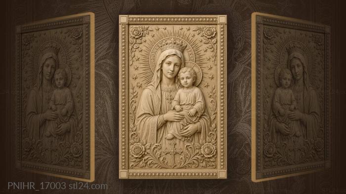 Mother and child with rose and cross 3d STL model
