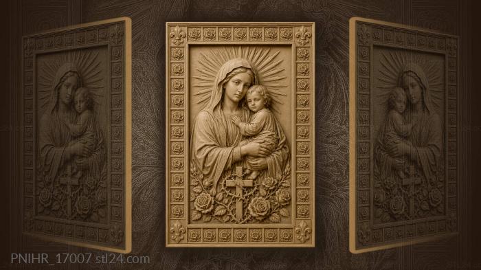Cross wrapped in roses and barbed wire 3d STL model