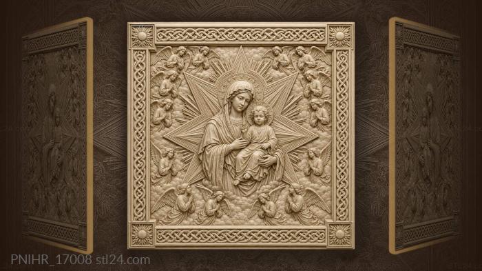 Mother and child amid angels on clouds 3d STL model