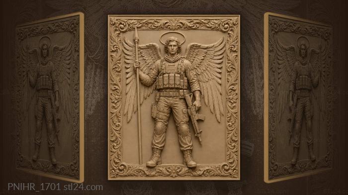 Warrior angel with modern weapon 3d STL model