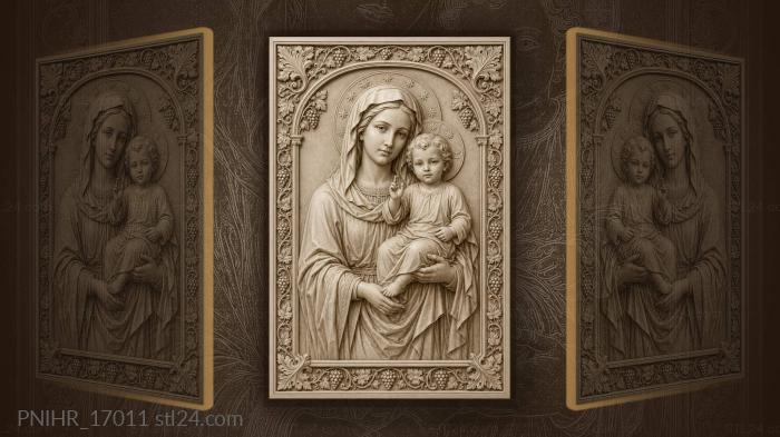Mother in flowing robes among grapevines 3d STL model
