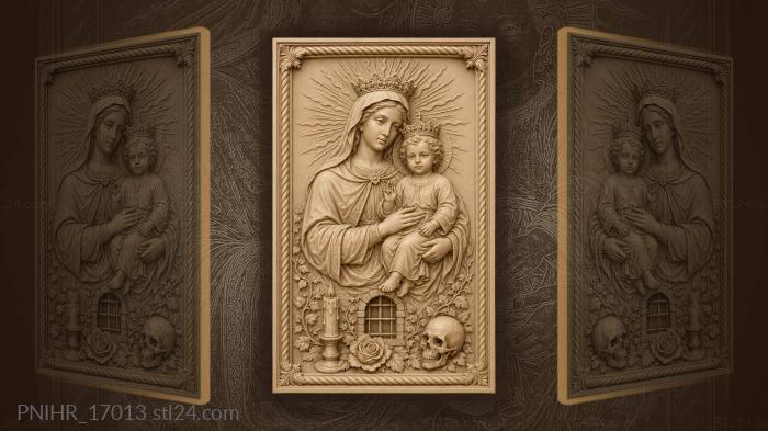 Madonna and child with sacred symbols 3d STL model