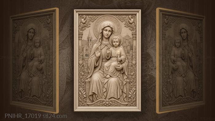 Blessed madonna with holy child candle 3d STL model