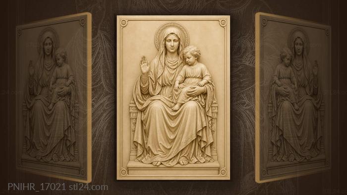 Seated mother blessing the child on her lap 3d STL model