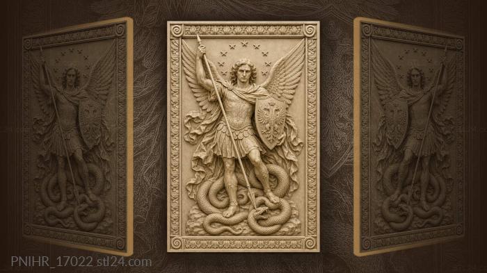Michael vanquishing the serpent with spear 3d STL model