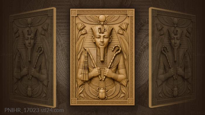Tutankhamun pharaoh with royal regalia 3d STL model