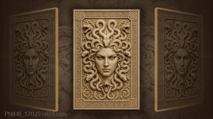 Medusa and entwined serpent hair 3d STL model