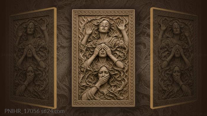 Three faces sorrow barbed wire 3d STL model