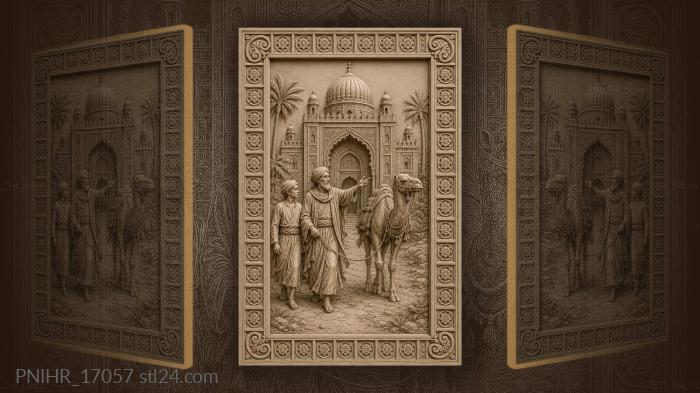Desert travelers approaching grand gateway 3d STL model