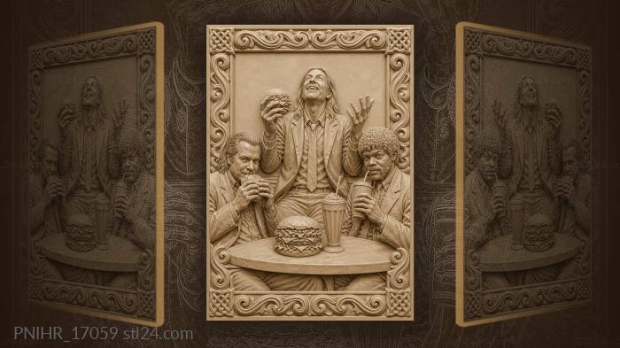 Pulp fiction diner scene friends 3d STL model