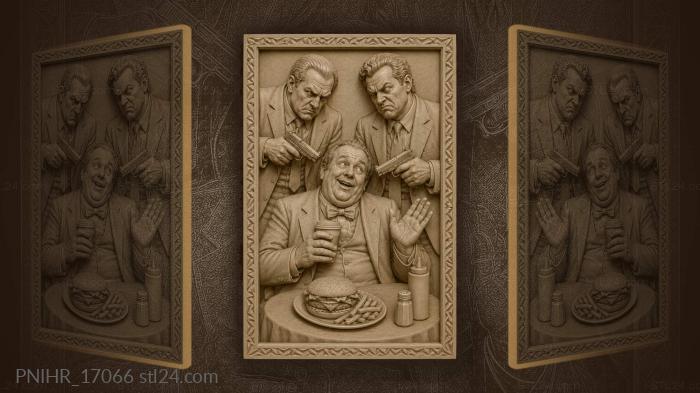 Businessmen and a fast food feast 3d STL model