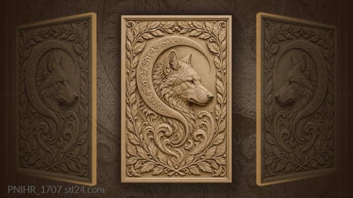 Crescent curls around the wolf 3d STL model