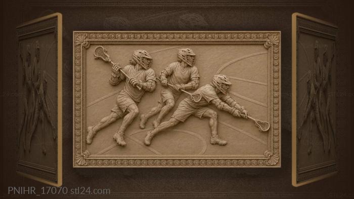 Lacrosse players energetic field game 3d STL model
