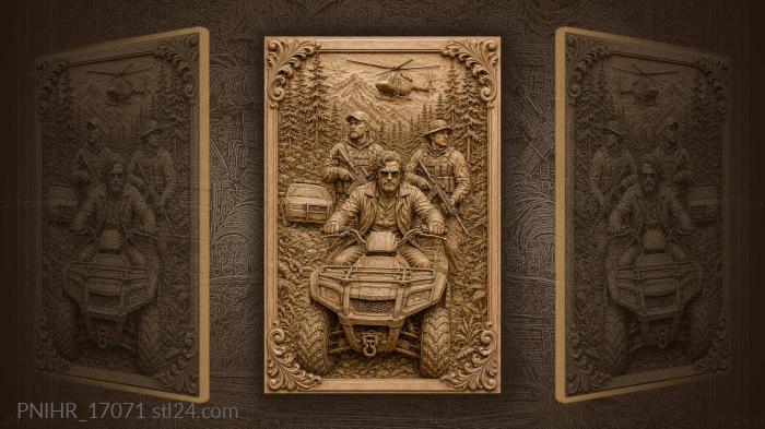 Motorcycle chase through dark forest 3d STL model