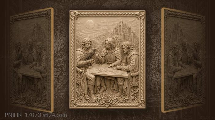 Castle tale with raven and guests 3d STL model