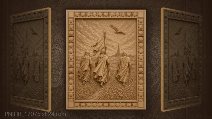 Pilgrims journey to distant church 3d STL model