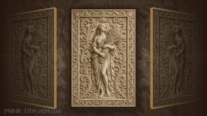 Golden harvest bountiful floral frame 3d STL model