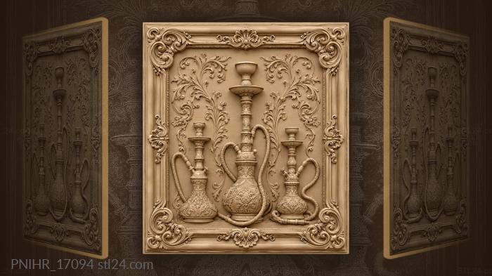 Three hookahs elegant smoke collection 3d STL model