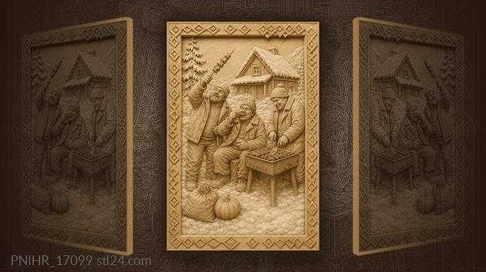 Winter feast with cheerful company 3d STL model