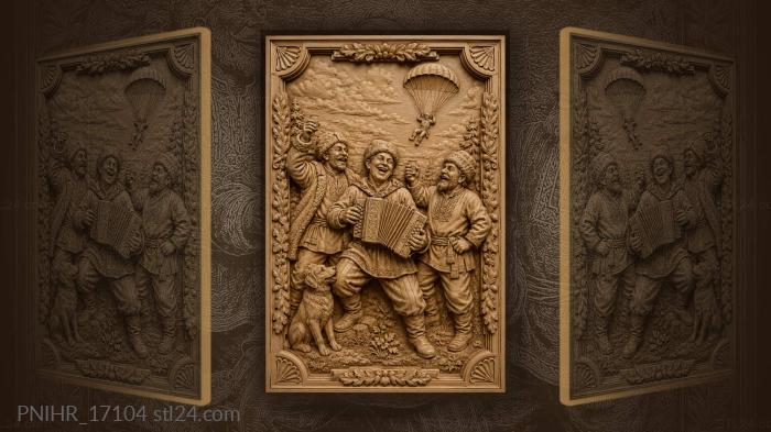 Russian feast with accordion and paratrooper 3d STL model