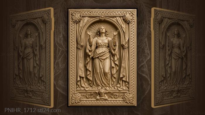 Praying woman in arched niche 3d STL model