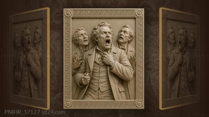 Men startled by sudden news 3d STL model