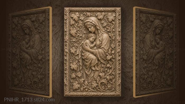 Mother and child among leaves 3d STL model