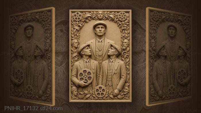 Distinguished gentlemen with film reel 3d STL model