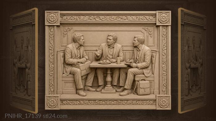 Business meeting in cozy booth 3d STL model