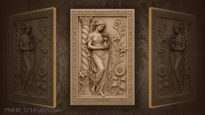 Hourglass held beside a spiral column 3d STL model