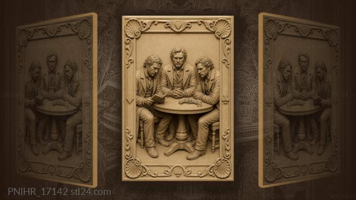 Companions confer as pistol divides table 3d STL model