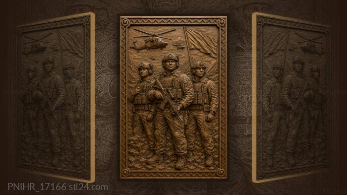 Soldiers under helicopter fire defense 3d STL model