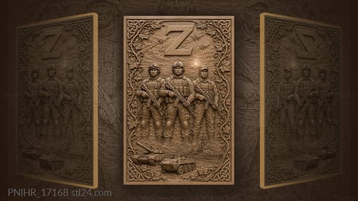 Soldiers with z symbol sunset 3d STL model