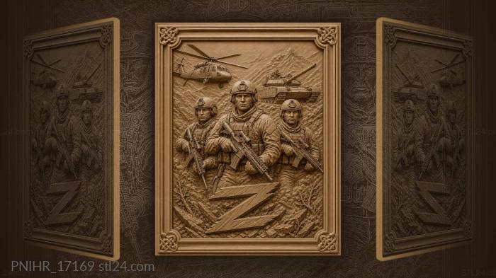 Troops rally beneath helicopter tank and z 3d STL model