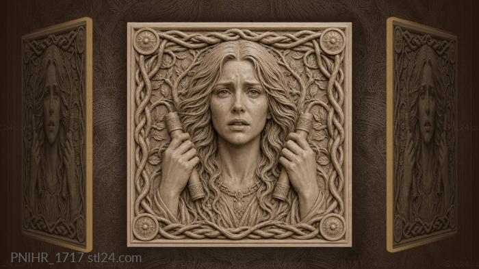 Two pipes held at her sides 3d STL model