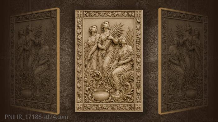 Golden harvest three graceful women 3d STL model