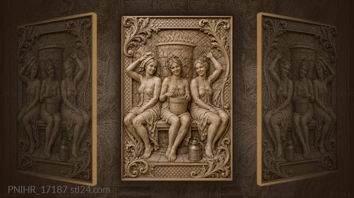 Bathhouse ladies joyful steam moment 3d STL model