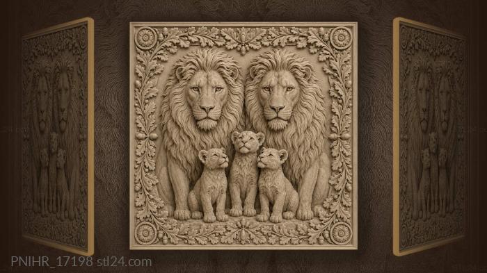 Flowing manes above the cub row 3d STL model