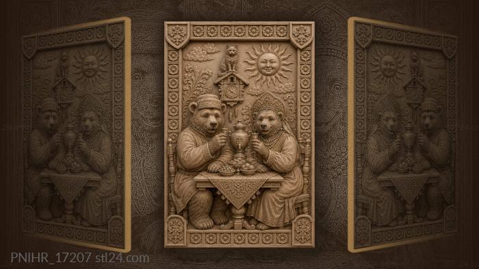 Cat perched on a cuckoo clock 3d STL model