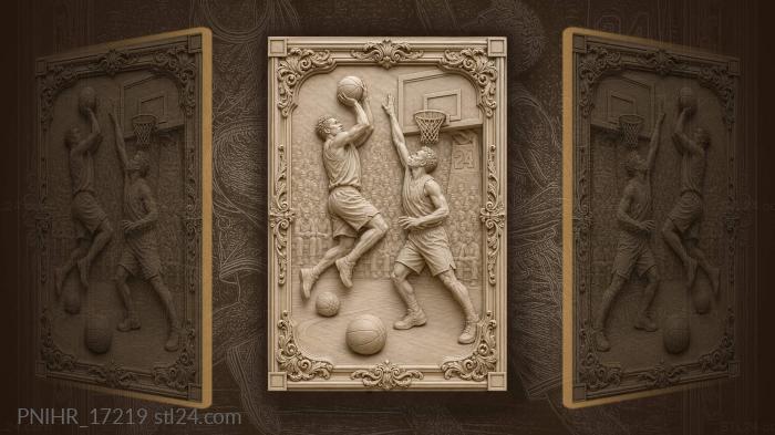 Basketball duel dynamic game moment 3d STL model