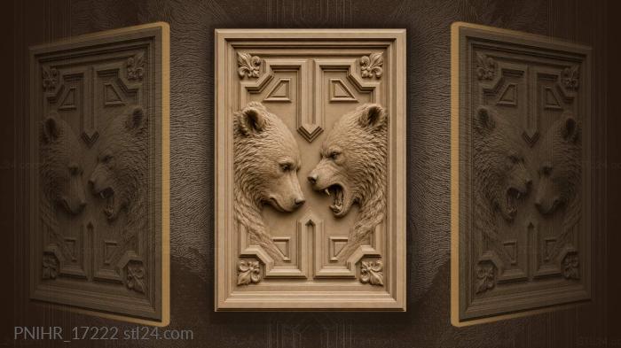 Two muzzles in profile calm and angry 3d STL model