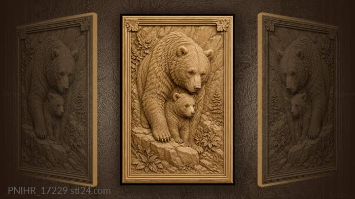 Two bears side by side 3d STL model