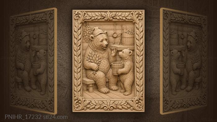 Bear with a whisk and a bucket 3d STL model