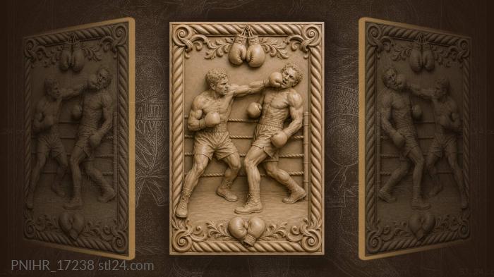 Fierce boxing match action scene 3d STL model